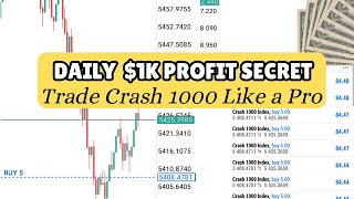 Latest Entry Strategy to Trade Boom and Crash  Crash 1000 Scalping Strategy with 9999 Accuracy [upl. by Silera528]