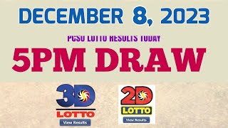 Lotto Result Today 5pm December 8 2023 Swertres Ez2 PCSOlotto [upl. by Llenrrad270]