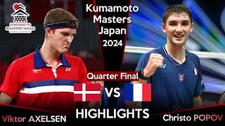 Viktor AXELSEN DEN vs Christo POPOV FRA  Kumamoto Masters Japan 2024 Badminton [upl. by Jaddan]