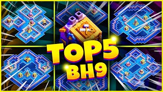 TOP 5 Best BH9 Trophy Base Links 2024  NEW BUILDER HALL 9 Base Clash of Clans [upl. by Ahsiekar]