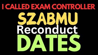 SZABMU MDCAT DATES I called Exam Dept [upl. by Anaugal]