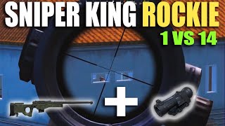 Sniper King Rockie  1 vs 14  AWM  6x  SRB  Arun Gaming [upl. by Gilligan]