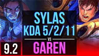 SYLAS vs GAREN TOP  KDA 5211  Korea Master  v92 [upl. by Netsrijk]