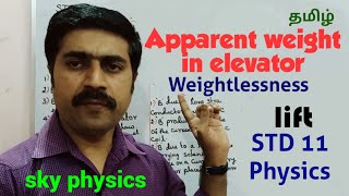 WeightlessnessApparent weight in elevatorliftGravitationUnit 611 PhysicsTamilsky physics [upl. by Ennaesor]