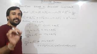 Questions BinoArithmeticBinomial Series Binomial Coefficients Binomial Theorem IITJEE [upl. by Tennies]