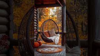 Cozy Room with Wooden Swing amp Stunning Fall View  Serene Scapes [upl. by Jenesia272]