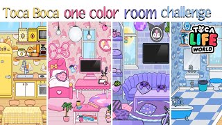 Toca Life World Color Challenge One Color House Building with a Sanrio Twist with Voice [upl. by Zeba]