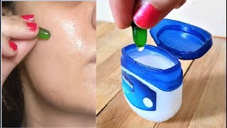 Use Vaseline amp Vitamin E Oil on Face to remove Dark spots Vaseline Beauty Hacks for Hair Skin [upl. by Kissee]