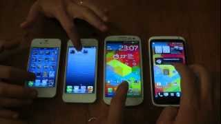 iPhone 5 vs One X Galaxy S3 e 4s comparativa by HDblog [upl. by Bertha]