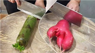 How to do the vegetable carving radish  Creative Vegetables Activity for make Cake At Home food [upl. by Adrahs]