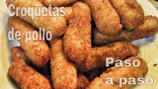 Croquetas de pollo  recetas de cocina [upl. by Aiksas]