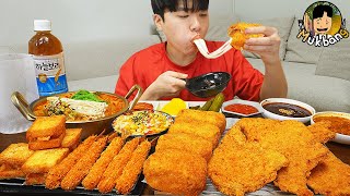 ASMR MUKBANG 직접 만든 대왕 치즈돈까스 먹방 새우튀김 카레 김치 먹방 amp 레시피 Crunchy Cheese Pork Cutlet EATING SOUND [upl. by Kean]