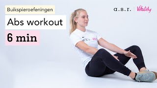 Buikspieren trainen in 6 minuten workalong  Ab workout [upl. by Annaihr422]