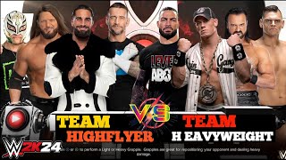 WWE 2K24TEAM POWERHOUSEROMAN REIGNS VS TEAM HIGH FLYERSETH ROLLINS MATCH [upl. by Nirrek]