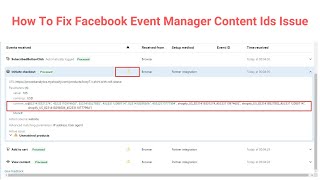 Facebook Pixel Event Manager Content Ids Warning issue Solved  Shopify Data Layer Issue Solved [upl. by Jamnes]