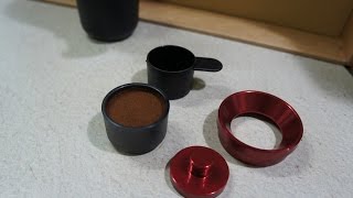 Minipresso Handpresso Tamper Funnel set in action [upl. by Kenweigh]