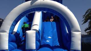 Kids sliding down water slide [upl. by Carrillo308]