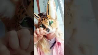 Hii therian otherkin serval handmademask quadrobics therianmask otherhearted crafts [upl. by Esdras]