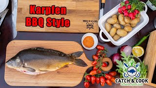 Gegrillter Karpfen  Fischsteaks nach BBQ Style mit PellkartoffelSalat [upl. by Dallon]