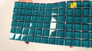 Glass Mosaic Tile Backsplash Turquoise 1x1  101CHIGLABR137 [upl. by Zellner]