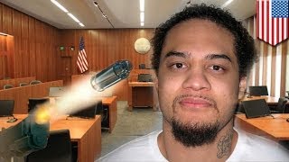 Courtroom shooting gangbanger defendant gunned down by US marshal during trial [upl. by Attikin568]