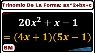 Trinomio De La Forma ax2  bx  c  2 [upl. by Marsland]