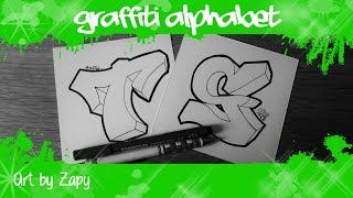 GRAFFITI ALPHABET for beginners How to draw letters S amp T  Art by Zapy [upl. by Oemor324]