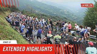 Extended Highlights  Stage 15  La Vuelta 2024 [upl. by Ahtimat]