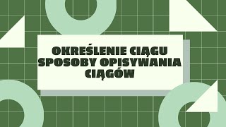 Określenie ciągu sposoby opisywania ciągów [upl. by Serge]