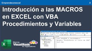 Introducción a las macros en Excel con VBA Procedimiento y variables [upl. by Randy358]