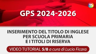 VIDEO TUTORIAL Gps 2024 come inserire titolo di inglese  58 [upl. by Gaelan]