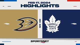 NHL Highlights  Ducks vs Maple Leafs  February 17 2024 [upl. by Beacham]