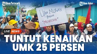 Tuntut Kenaikan UMK 25 Persen Serikat Buruh di Cimahi Sweeping Buruh Pabrik untuk Ikut Unjuk Rasa [upl. by Nerat]