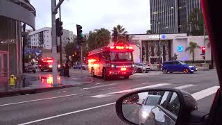 Electric fire truck responding in Los Angeles California  Febr 2024 [upl. by Feodore230]