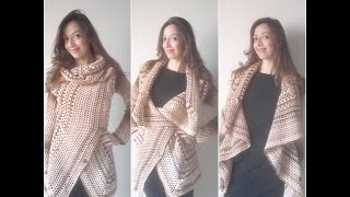 Parte 2 Casaco de Croche 3 em 1 Crochet coat square 3 in 1 [upl. by Eibreh]