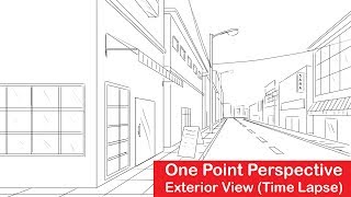 1 point perspective Market Scene Time lapse [upl. by Thatch]