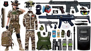 Unpacking special police weapon toys HK416 assault rifle MP5 submachine gun ARP9 submachine gun [upl. by Rehpatsirhc]