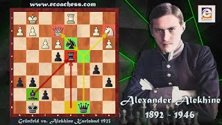 Grunfeld vs Alekhine Karlsbad 1923 [upl. by Hoseia]