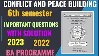 Conflict and peace building previous year question paper with answers  important questionfreestudy [upl. by Raven]