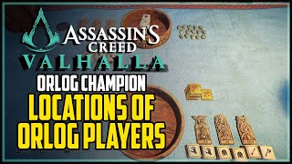 All Orlog Players Locations Assassin’s Creed Valhalla Orlog Champion Trophy  Achievement [upl. by Eem]