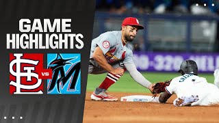 Cardinals vs Marlins Game Highlights 61724  MLB Highlights [upl. by Joceline49]