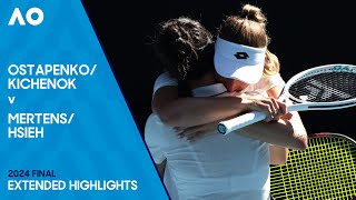 KichenokOstapenko v HsiehMertens Extended Highlights  Australian Open 2024 Final [upl. by Hpotsirhc]