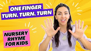 One Finger Turn Turn Turn Nursery Rhyme amp Warm Up Song For Kids [upl. by Anahpos221]