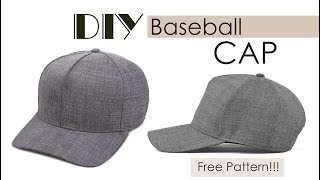 DIY Baseball Cap  How to make Baseball Hat Free Pattern [upl. by Notecnirp161]