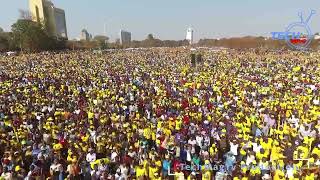 DroneVideo Watch Now The Biggest Rally Ever By Nelson Chamisa In Zimbabwe Harare Freedom Square [upl. by Hernandez]