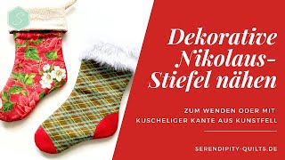 Dekorative Nikolaus Stiefel nähen [upl. by Anekahs]