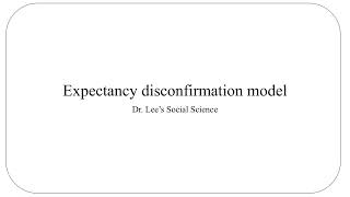 Expectancy disconfirmation model [upl. by Ynad]