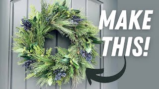 How to Make an Evergreen Winter Wreath with Juniper DIY Christmas Wreath [upl. by Terris25]