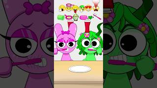 Sprunki PINK vs Green Emoji Eating Challenge MOOMOOSTUDIO sprunki pinkfood greenfood emoji [upl. by Cusick807]