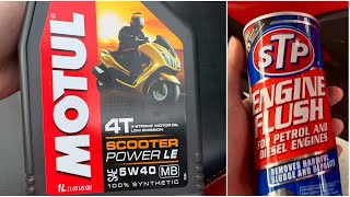 Motul Scooter Power LE 5W40 STP ENGINE FLUSHเปลี่ยนน้ำมันเครื่องPCX [upl. by Einnig]